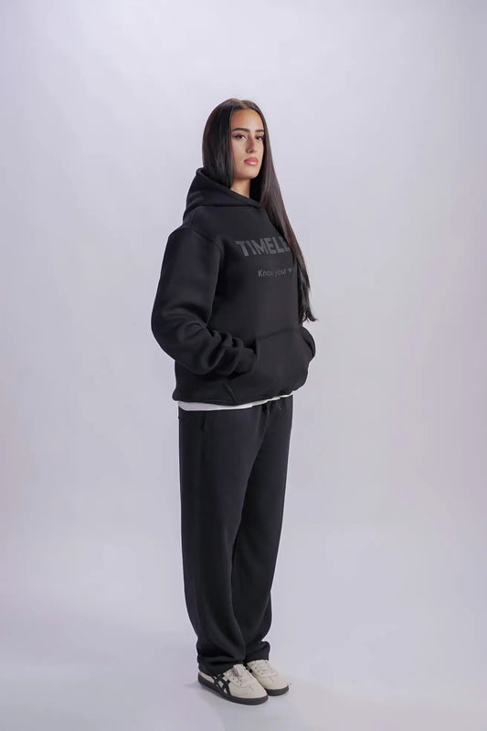 Black Milton Hoodie – Cotton Minimal Comfort & Style