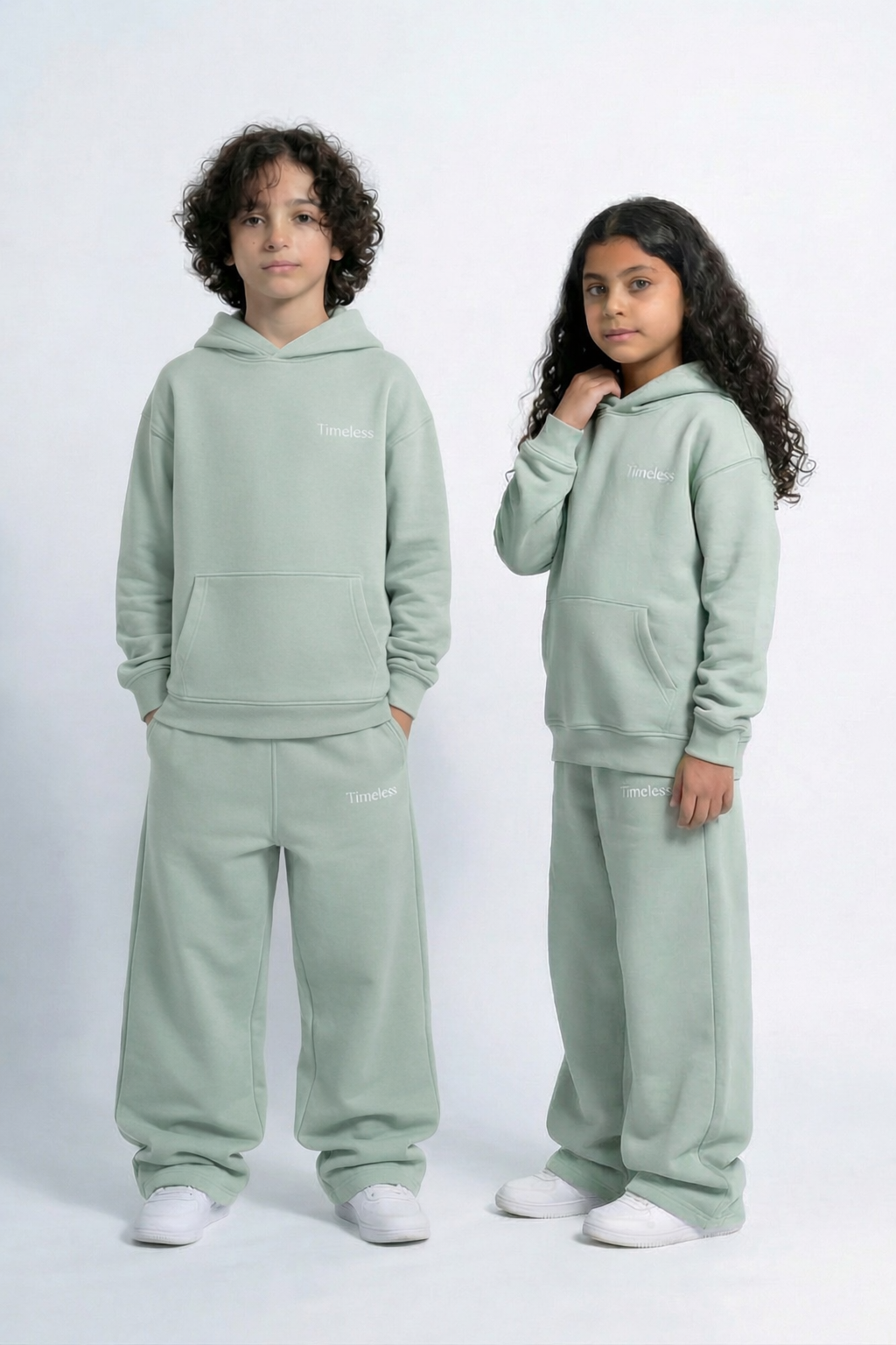 kids 3 piece outfit oversize set mint green