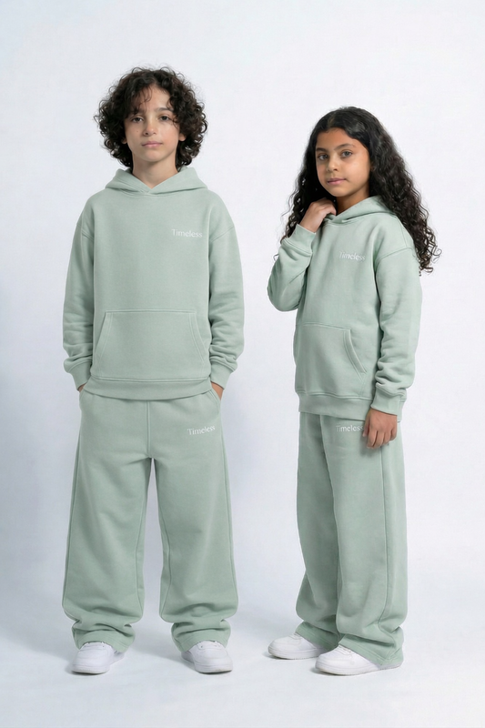 kids 3 piece outfit oversize set mint green
