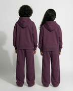 3-Piece Kids Outfit Set – Hoodie, Shorts & Sweatpants burgundy