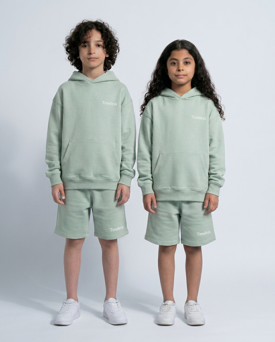 kids 3 piece outfit oversize set mint green