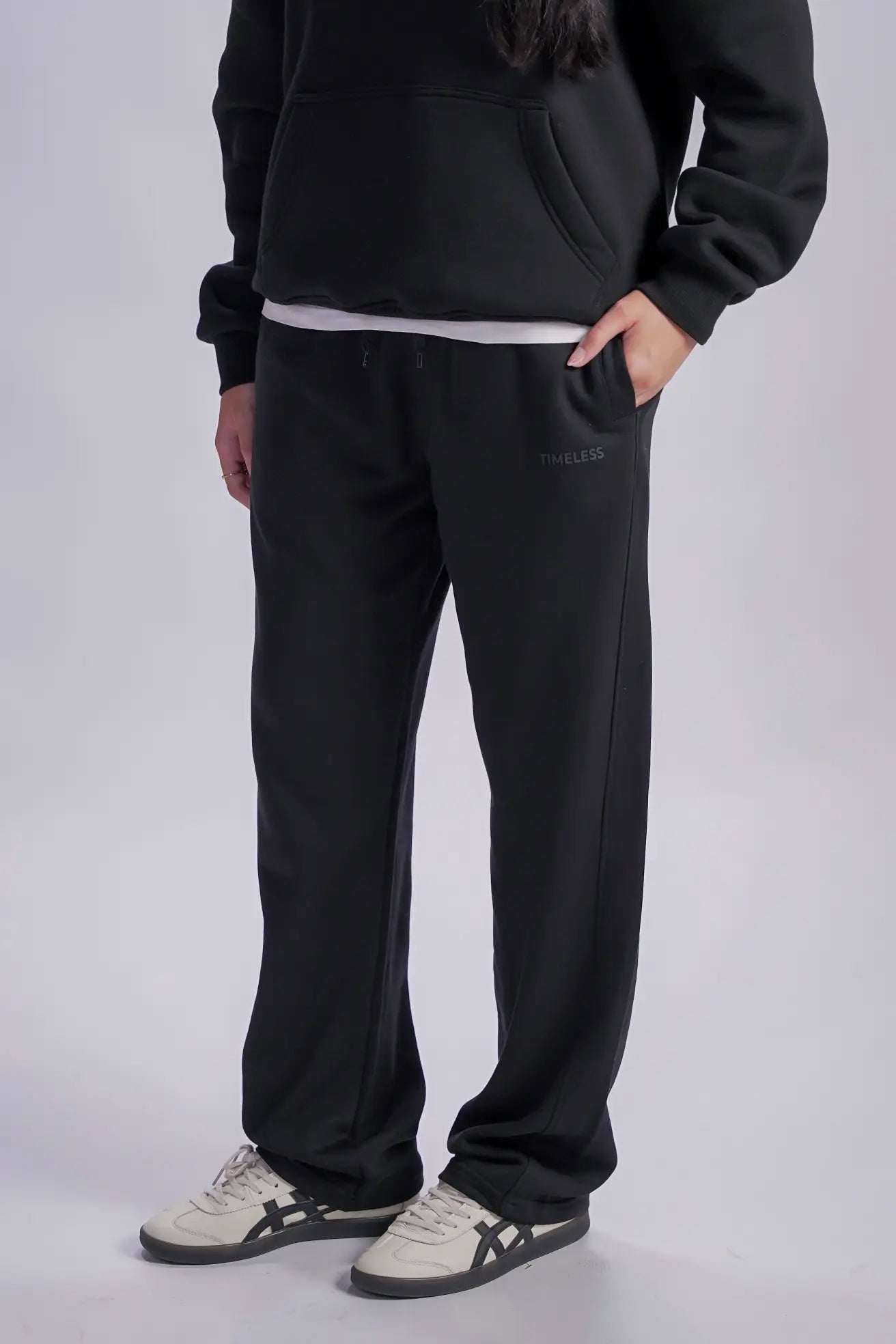 Black & Gray wide leg sweatpants