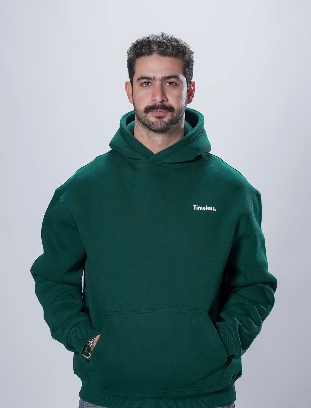 Hoodie oversize dark green
