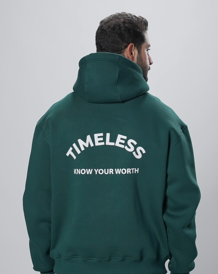 Hoodie oversize dark green