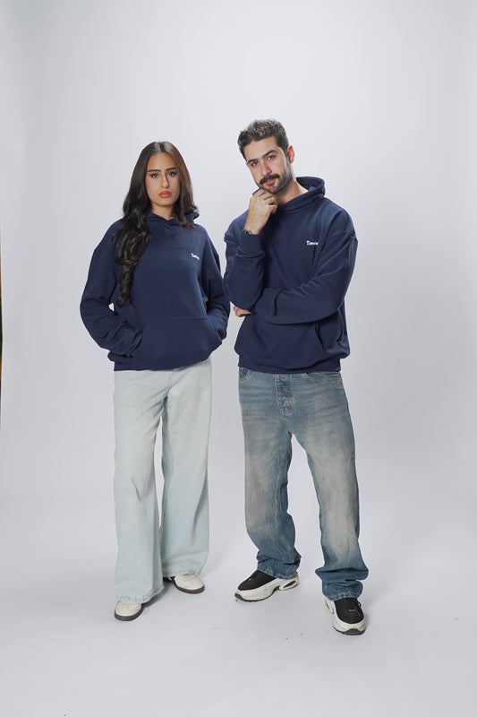 Hoodie Oversize blue black