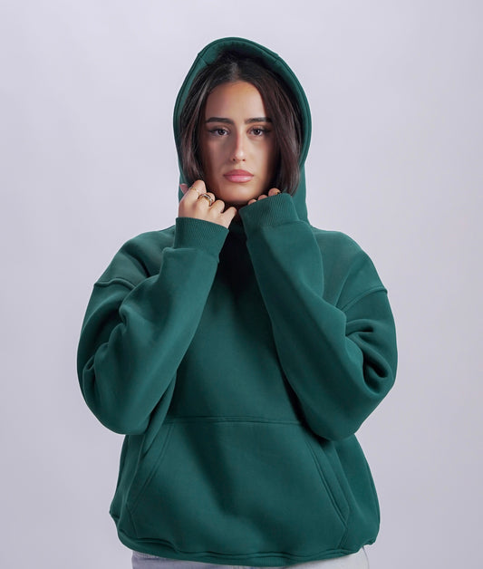 Hoodie oversize dark green