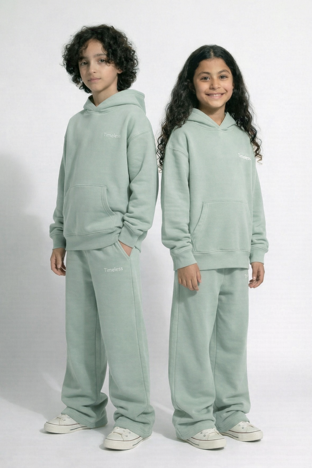 kids 3 piece outfit oversize set mint green