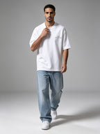 The Side Signature Boxy-Fit Tee in White