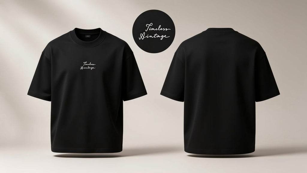 The Signature Relaxed Boxy fit Tee in Black