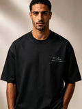 The Side Signature Relaxed Boxy fit Tee in Black