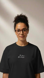 The Signature Relaxed Boxy fit Tee in Black