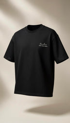 The Side Signature Relaxed Boxy fit Tee in Black